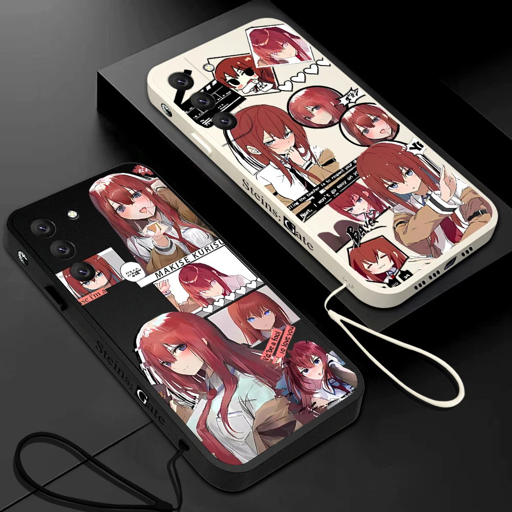 Steins Gate Game Phone Case For Xiaomi Poco M5 X5 F5 F4 X4 M4 F3 X3 M3 F2 X2 GT Pro C40 C31 4G 5G Cover With Hand Strap