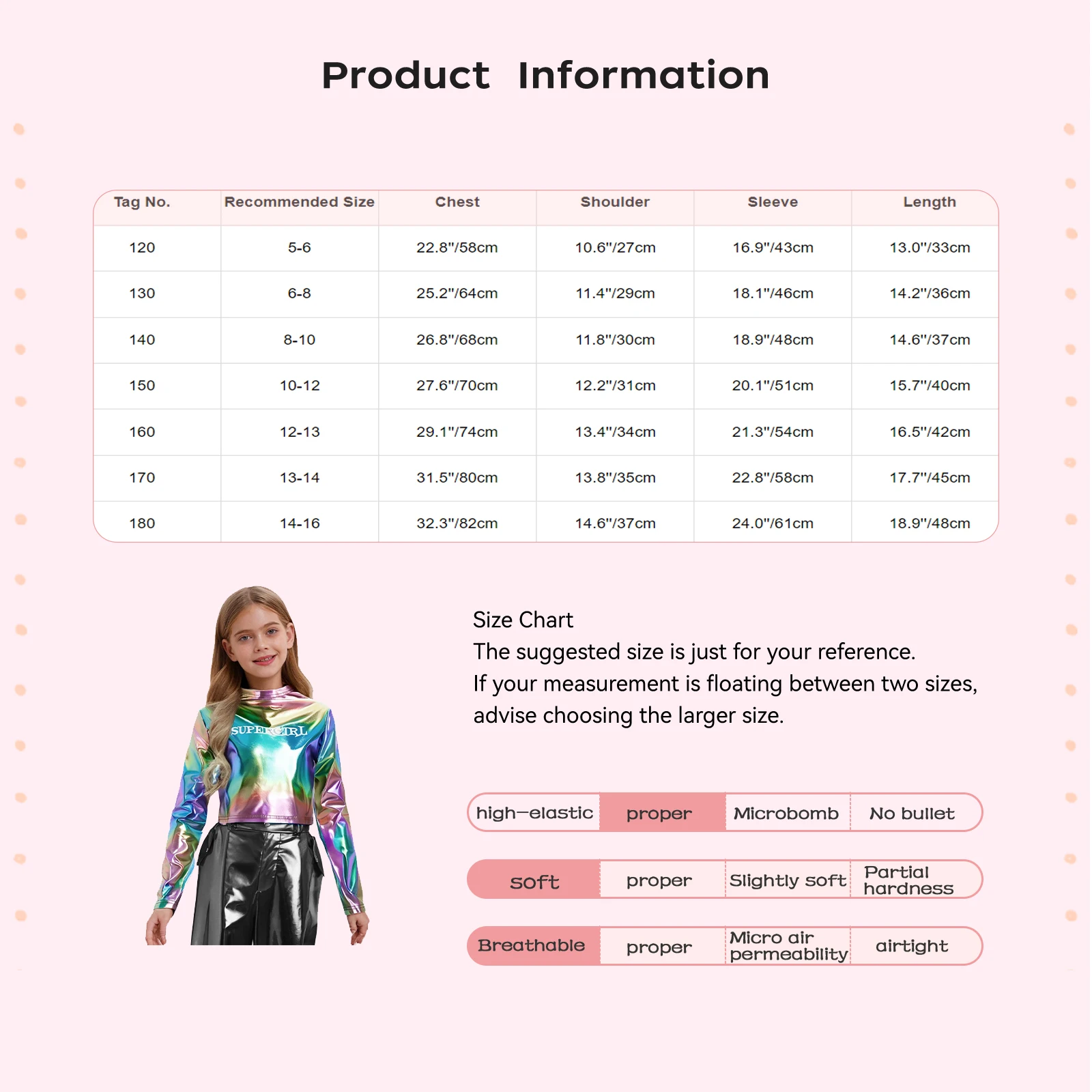 Kinderen Meisjes Hiphop Jazzdans Tops Cheerleading Prestatiekostuum Ronde Hals Lange Mouw Letter Gedrukt Metallic Crop Top