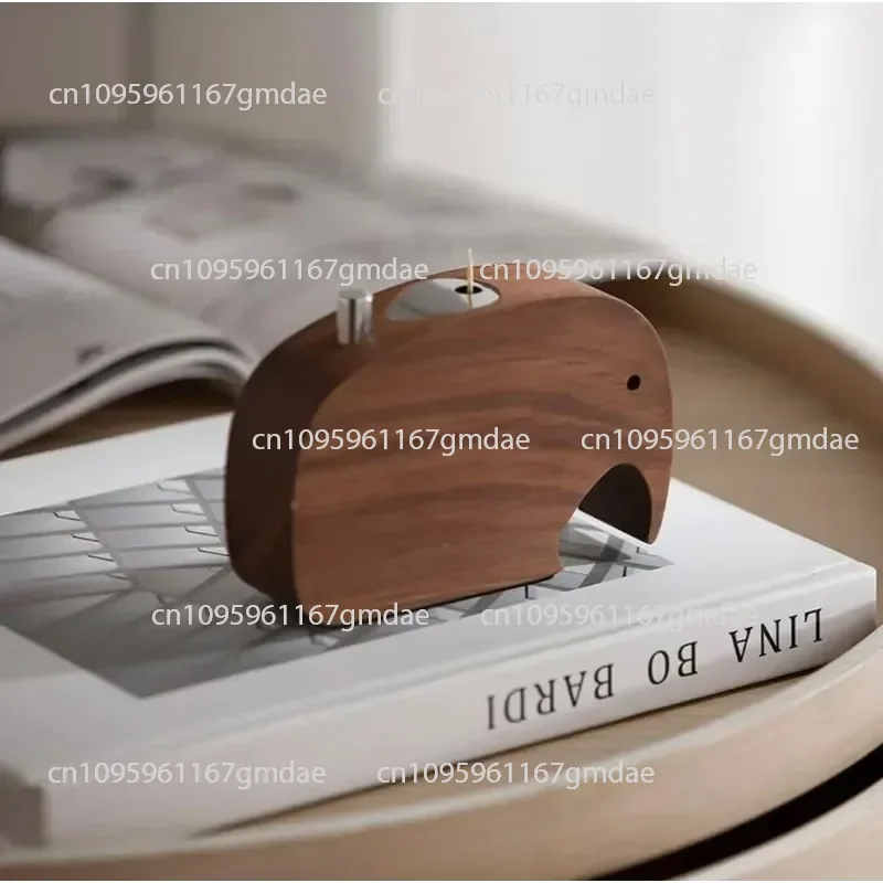walnut solid wood household elephant toothpick box press creative cute wooden decorative ornament