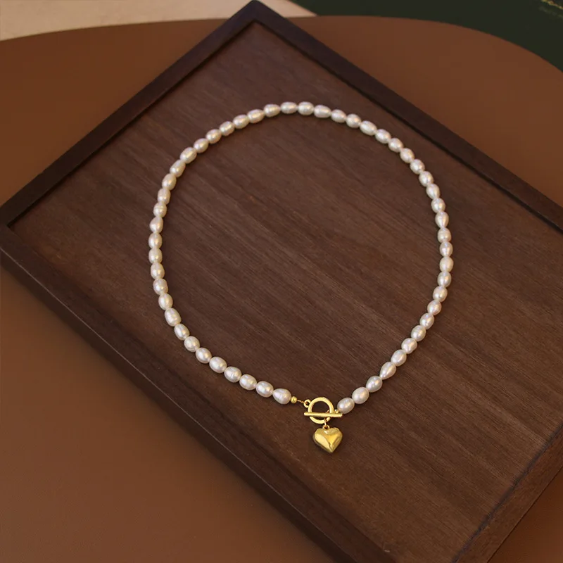 Romantisches Liebesherz, 100 % natürliche Süßwasserperle, 14 Karat Gold gefüllt, Damen-Anhänger, Halskette, Schmuck, Hochzeitsgeschenke, kein Verblassen – Detail 4