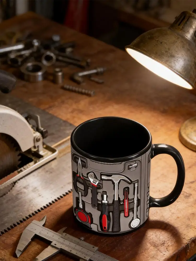 Picture 5: Mechanic coffee mug Ceramic Toolbox Design Mechanic Water Cup Wrench Pattern Sturdy Mechanic Mug Gift  ﻿
