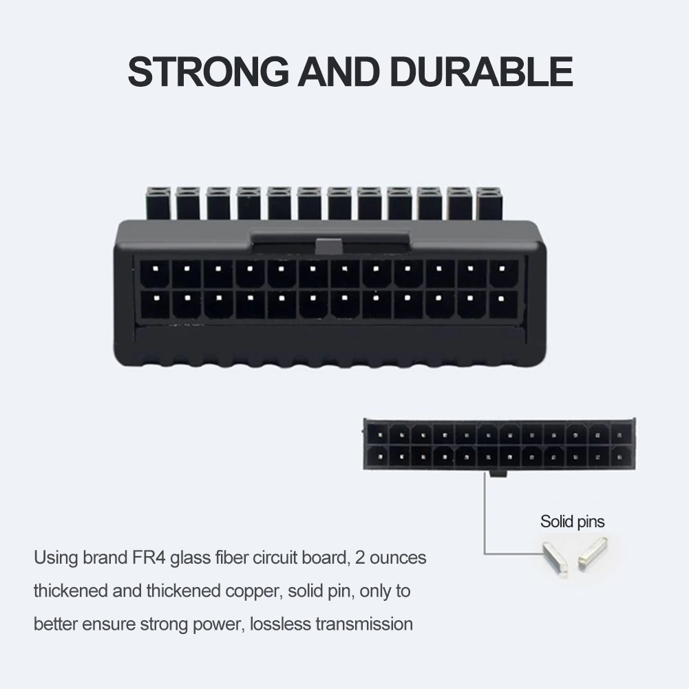 ATX 24 Pin To 90 Degree Power Plug Adapter 24Pin Power Supply Modular Turning Connector for Desktop PC Mainboard