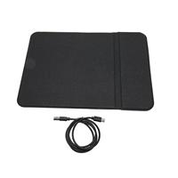 15W Fast Charging Mouse Pad with Qi Standard - Non-Slip Design for home & Office - Black
