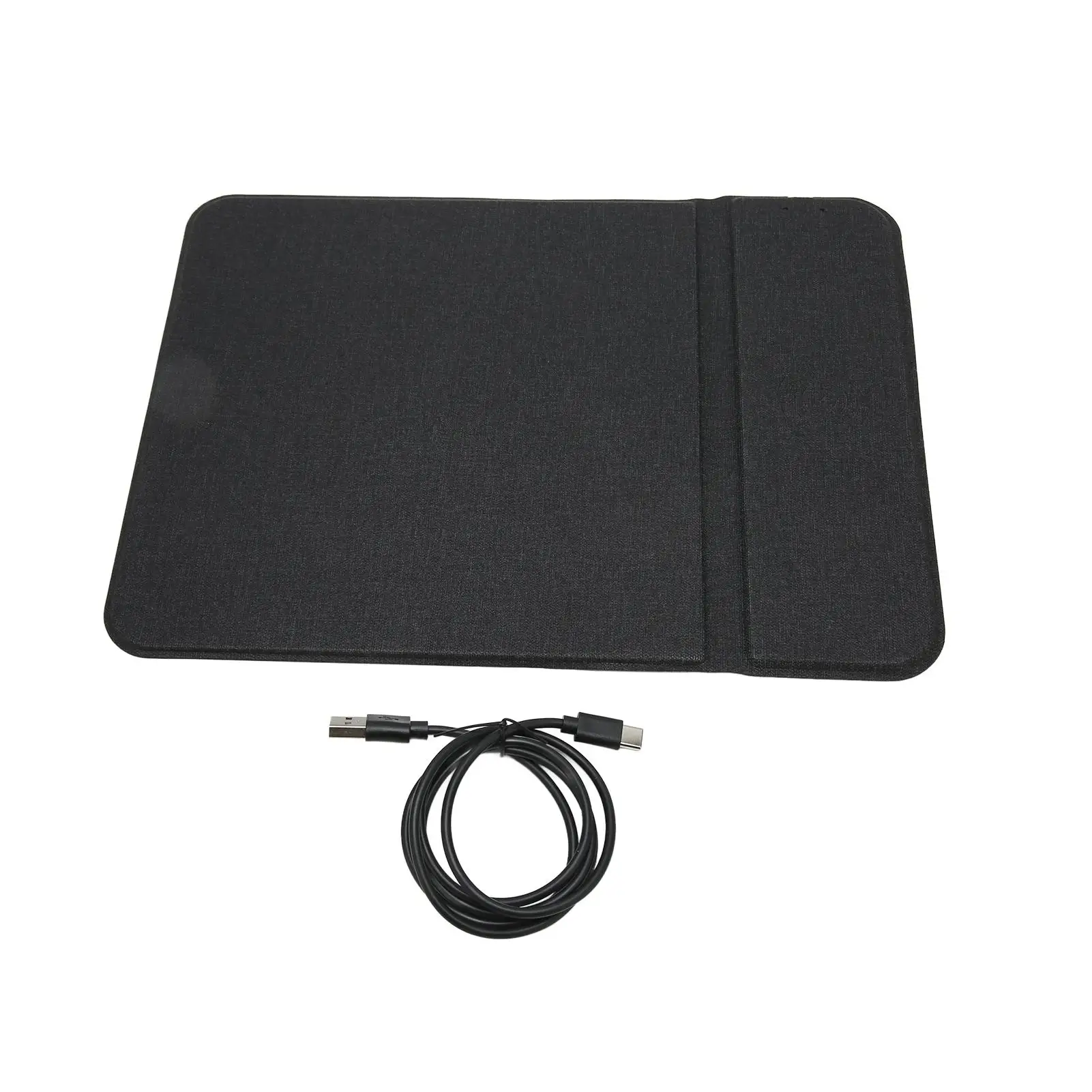 15W Fast Charging Qi Standard Mouse Pad - Anti-Slip Base for home Office, Black Gaming Mouse Mat