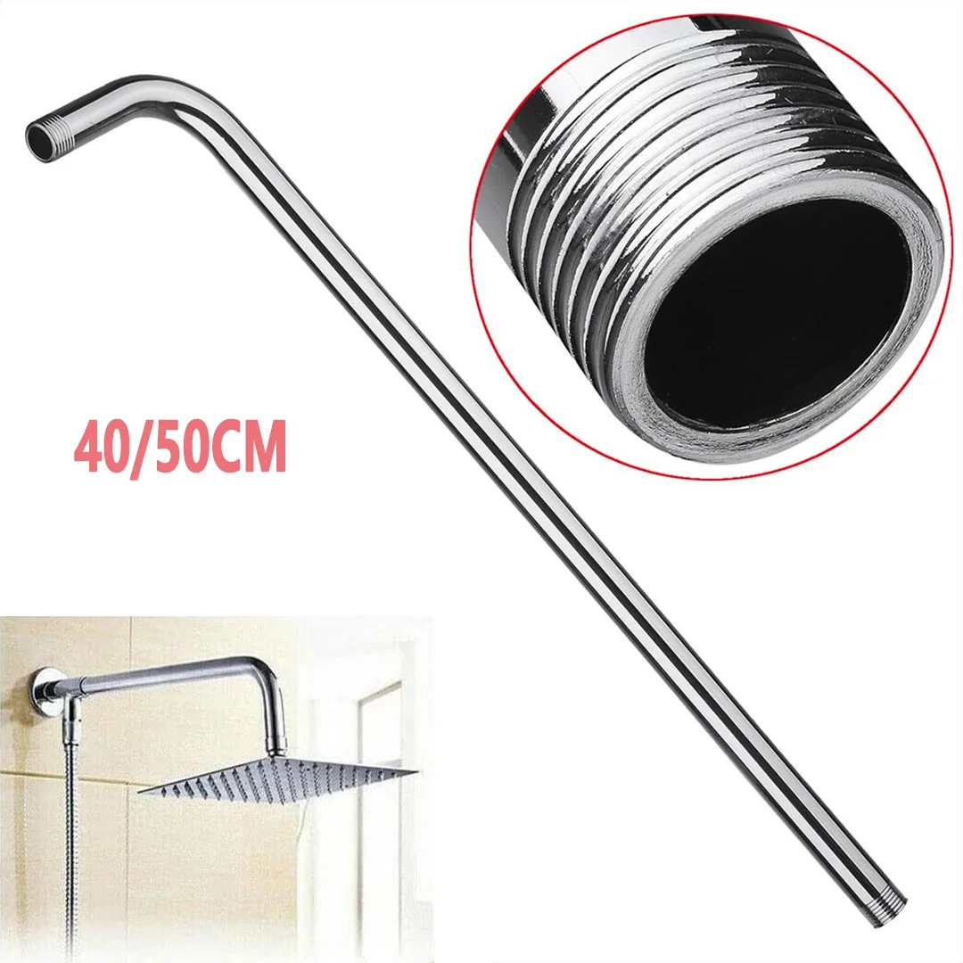 

40/50CM Stainless Steel Shower Extension Arm Wall Mounted Shower Arm Rainfall Shower Tube Extend Pipe Bathroom Hardwares