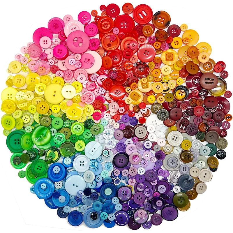 50g/Pack Mix Size Mix Color Resin Button 1-3cm Sewing Buttons For Scrapbook Crafts DIY Handmade Sewing Accessories