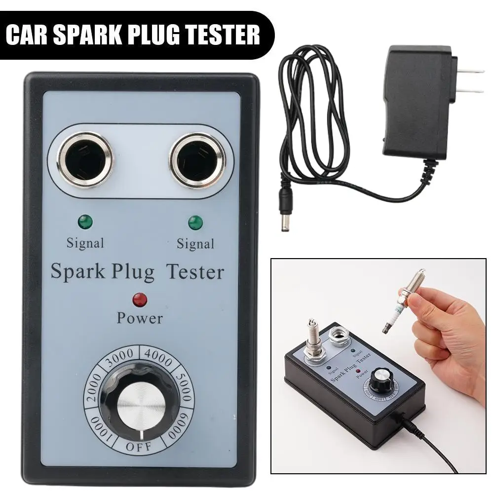 Sparking Plug Tester Spark Tester Diagnostic Tool Adju Stable Dual Hole for Car Motorcycle Ignition Coil Checker Spark Detector