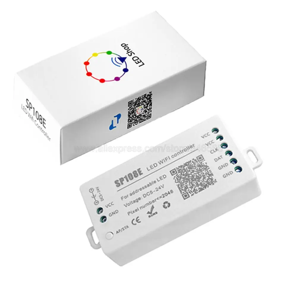 SP108E Wifi Magic Controller WS2812B WS2811 WS2813 Etc LED Strip Module Smart App Wireless Control IOS 10/Android 4.4 DC5-24V