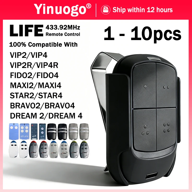 

LIFE DREAM DREAM2 DREAM4 FIDO FIDO2 FIDO4 MAXI MAXI2 MAXI4 BRAVO BRAVO2 BRAVO4 STAR2 STAR4 VIP2 VIP4 Пульт дистанционного управления гаражными воротами