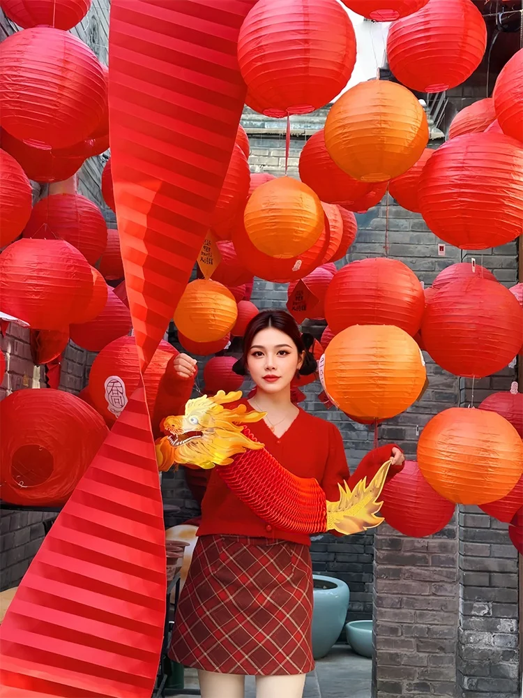 

Бумажные фонари ручной работы желто-оранжевые для декора на Хэллоуин и Новый год, для улицы, в старинном стиле, складные, подвесные