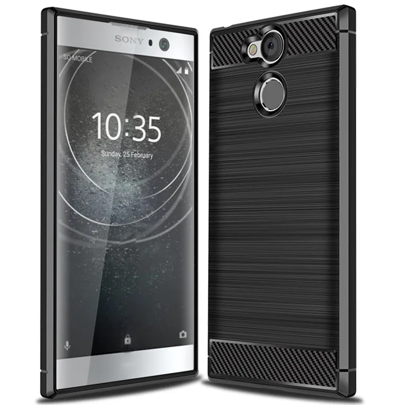 Luxury Carbon Fiber Case for Sony Xperia XA2 Full Protective Soft Phone Cover for Sony Xperia XA2 Plus Shockproof Silicone Case