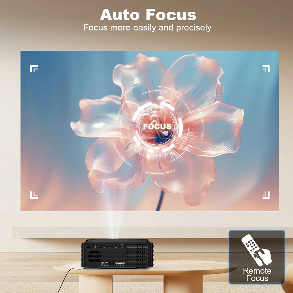 DESS 2025 New 4K Portable Projector 2500 Lumens LED Projector Dual WiFi6 Built-in Speaker BT5.2 Home Theater Video Projectors