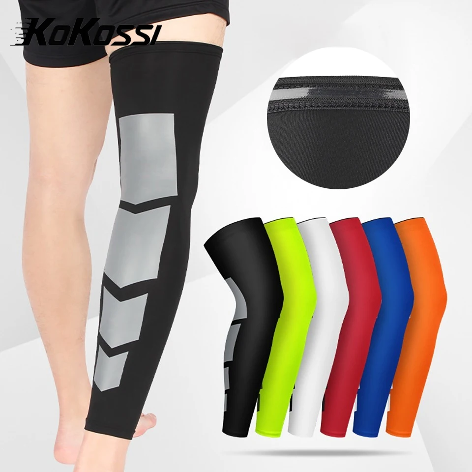 

KoKossi 1PC Elastic Leg Compression Sleeves Lengthened Compression Leggings Sports Protection Knee Support Basketball Football