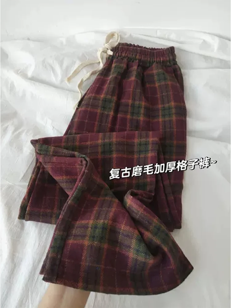 

Women's Plaid Sweatpants Baggy Vintage Y2k Harajuku Jogger Pants Fashion High Waist Wide Leg Trousers 90s Emo 2000s Clothes 2023