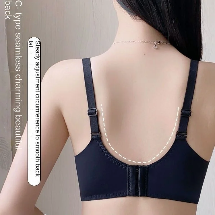 Non Magnetic Bra for Women with Gathered Small Breasts, 8cm Thick and Super Thick Without Steel Rings, Sexy Bra for Flat Chest,