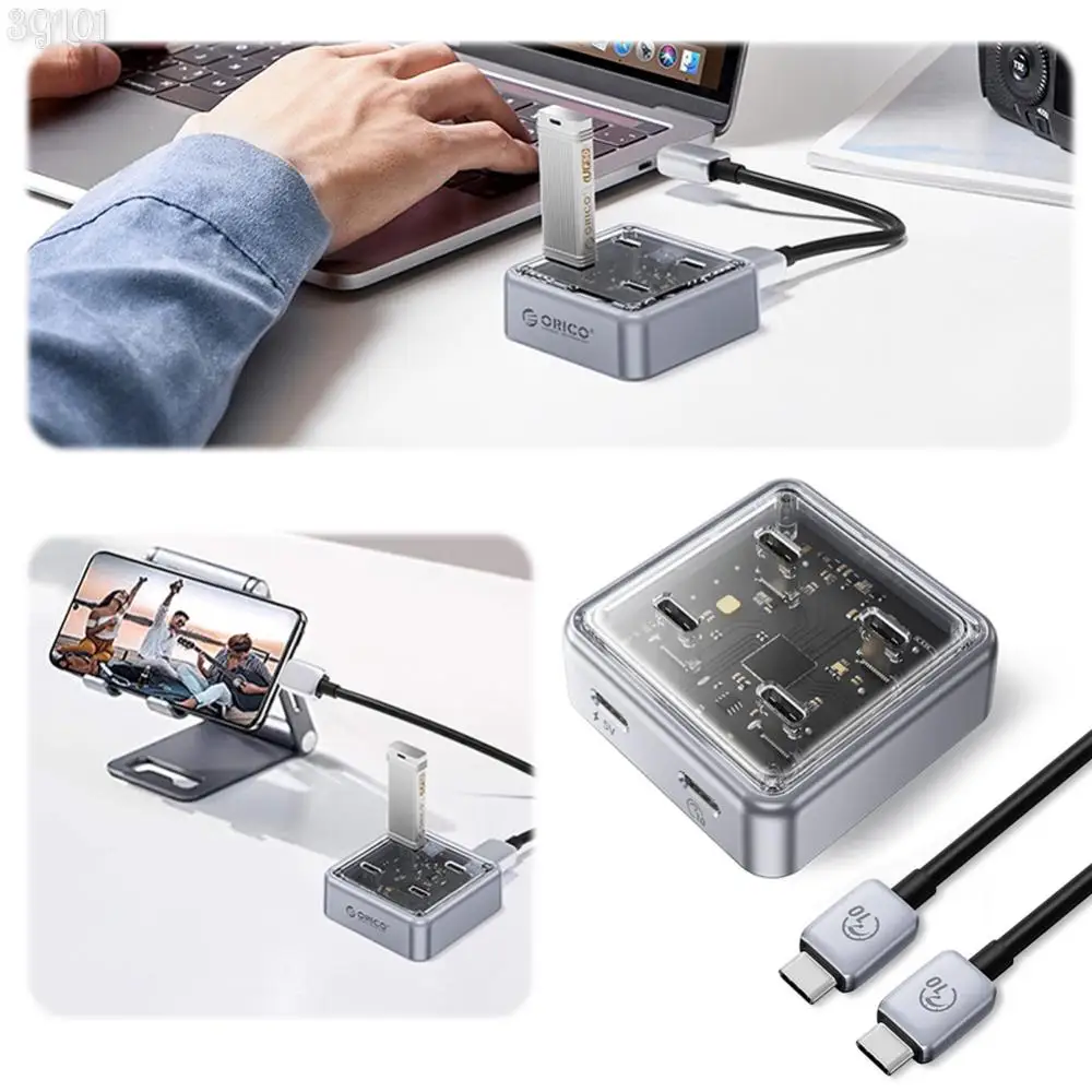 High Speed Transmission OTG Adapter 4 Port Expansion USB Adapter Splitter Multi USB 3.2 Extender Adapter for Macbook Notebook PC