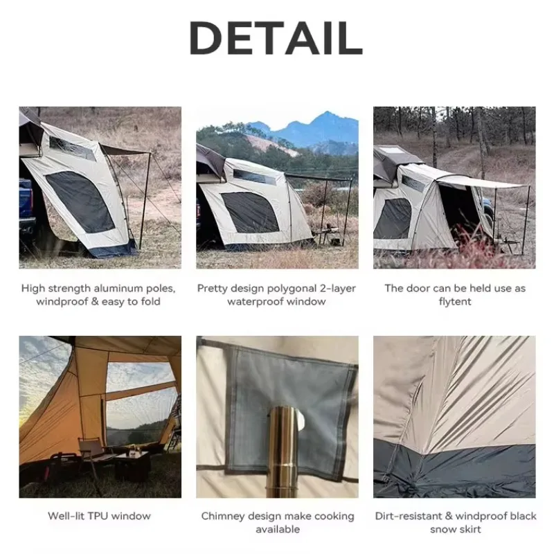 Изготовленная на заказ быстрая установка, водонепроницаемая палатка на крыше автомобиля, удлиненный навес для укрытия, открытый кемпинг, большой пространственный боковой автомобильный тент, палатка