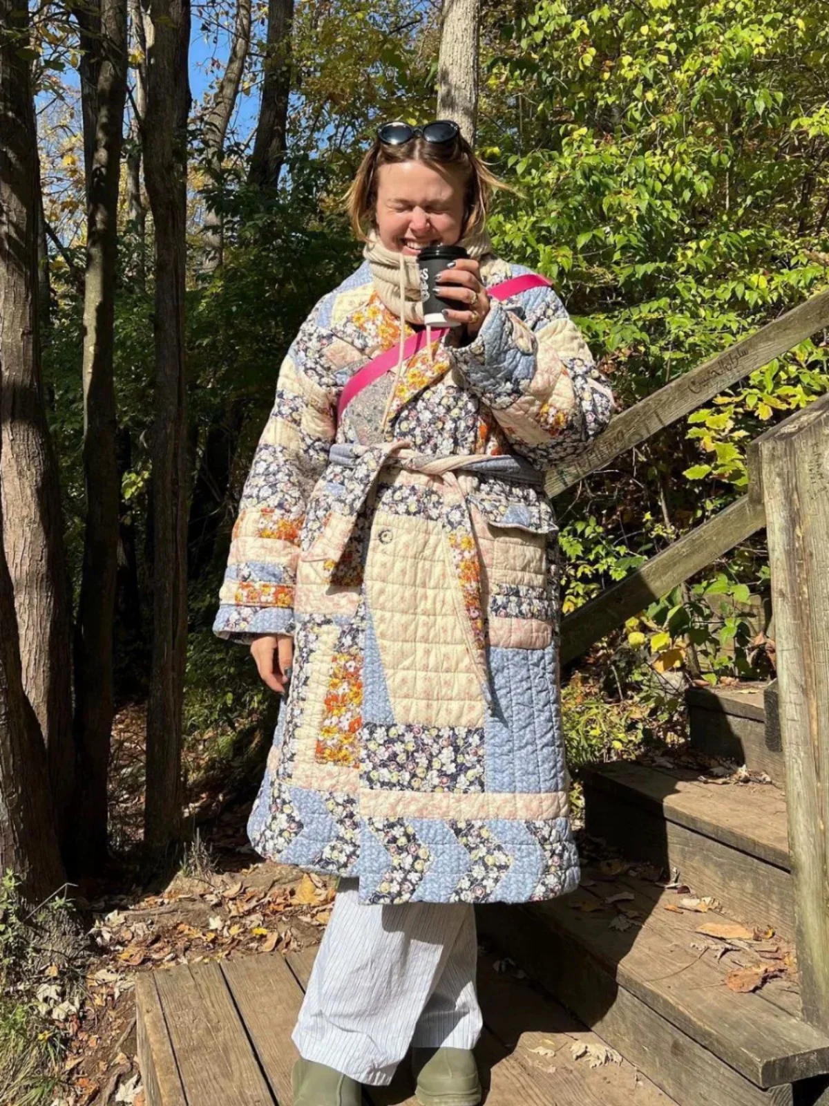 

Ретро-пальто женское стеганое из хлопка, винтажная хлопковая одежда, с воротником-стойкой, на одной пуговице, с цветочным принтом