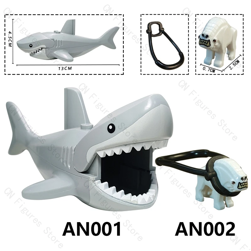 

NEW AN001 AN002 Mini Animal Building Blocks Model sharks snow monster Figure Brick Toys for Children Kids Educational Games