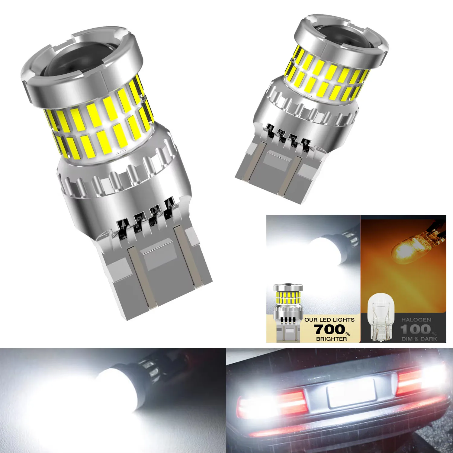 Katur 2pcs 7443 T20 Led Car Lights 4000Lm White Super Led Plug and Play DC 12V For Mazda CX5 2 DY 3 BK BL 5 6 CX3 MX5 CX7 Honda