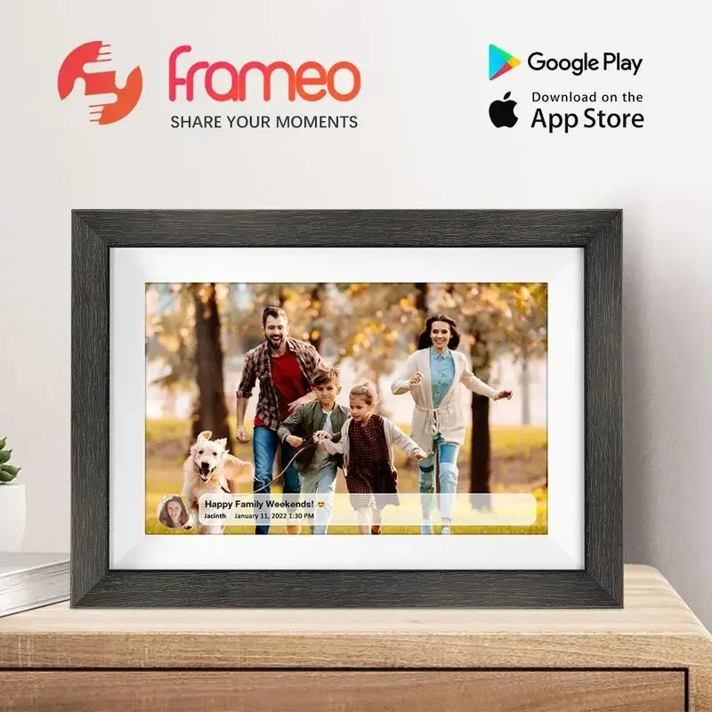 Frameo 10.1 Inch WiFi Digital Picture Frame，1280 * 800IPS HD Cloud Smart Digital Photo Frame,32GB Storage, Wall Mountable