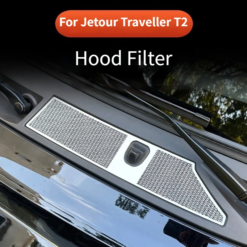 For Jetour Traveller T2 Insect Screen Car Hood Air Intake Vent Cover Water Channel Protection Grille Frame Auto Accessories