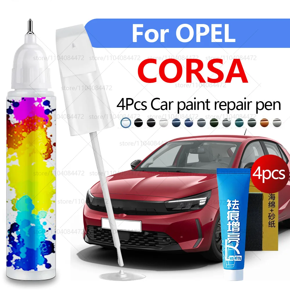 Stylo de réparation de peinture automobile pour OPEL CORSA 1982 – 2023, accessoires de réparation des rayures, 4 pièces, noir, rouge, blanc, argent, Orange, gris, bleu