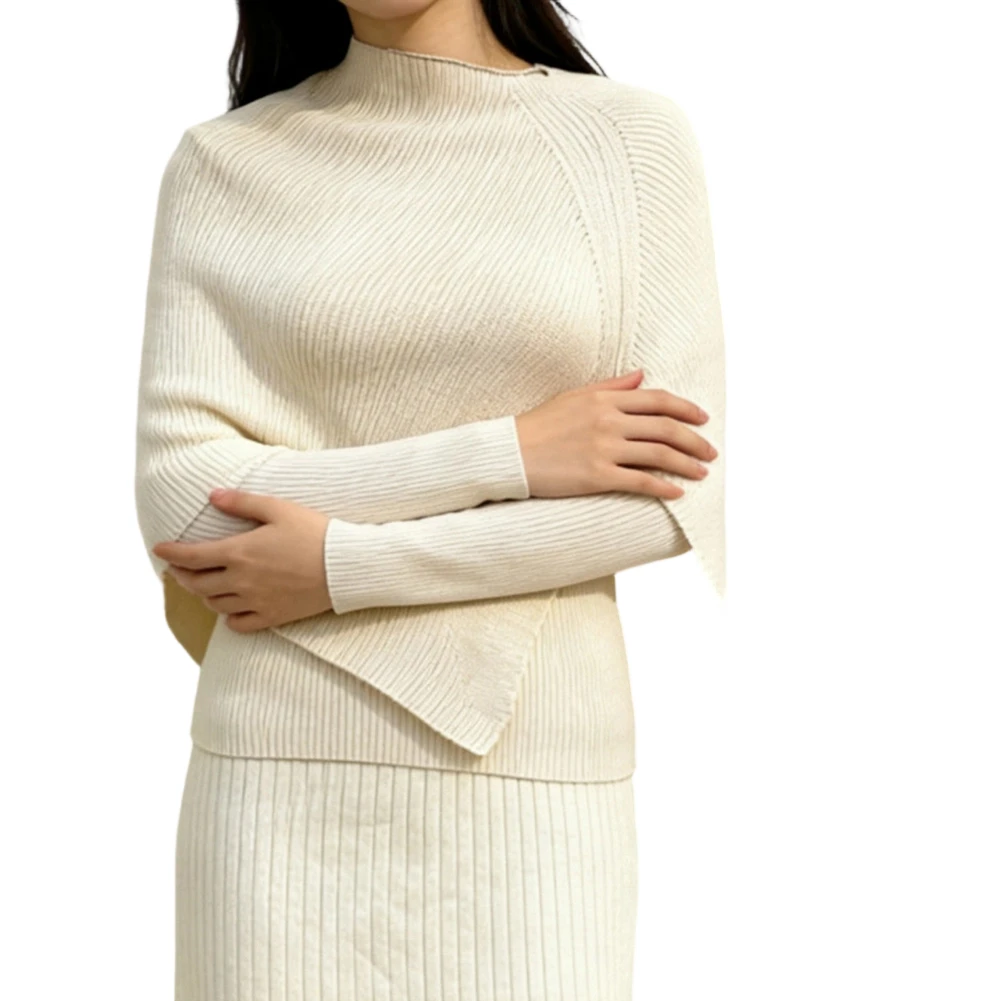 Women's Knitted Shawl Scarf Pullover Neck Cover Warm Shawl Single-sided Split Neck Cover Warm Shawl Single-sided Split