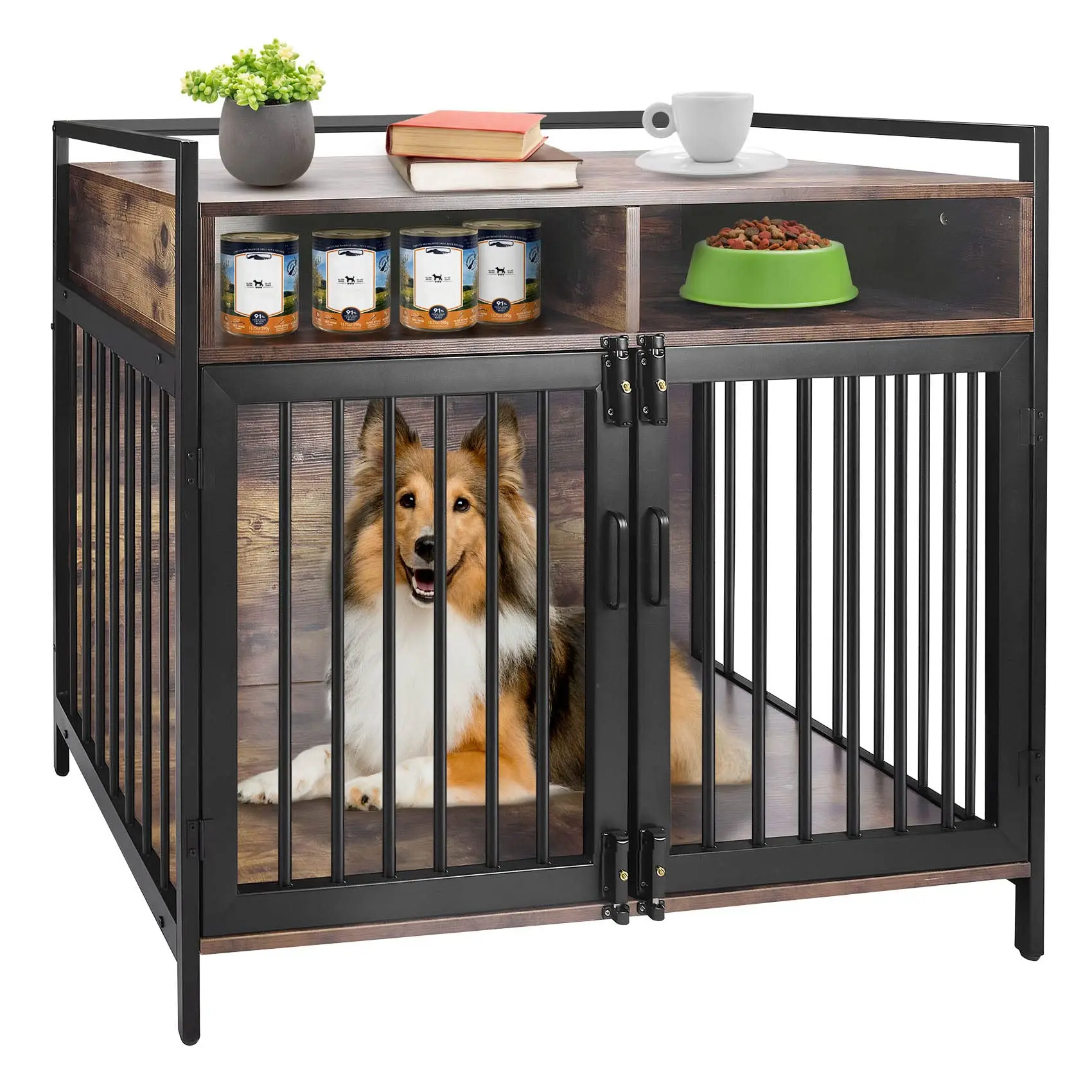 Dog crate coffee table indoor large dog crate furniture with storage