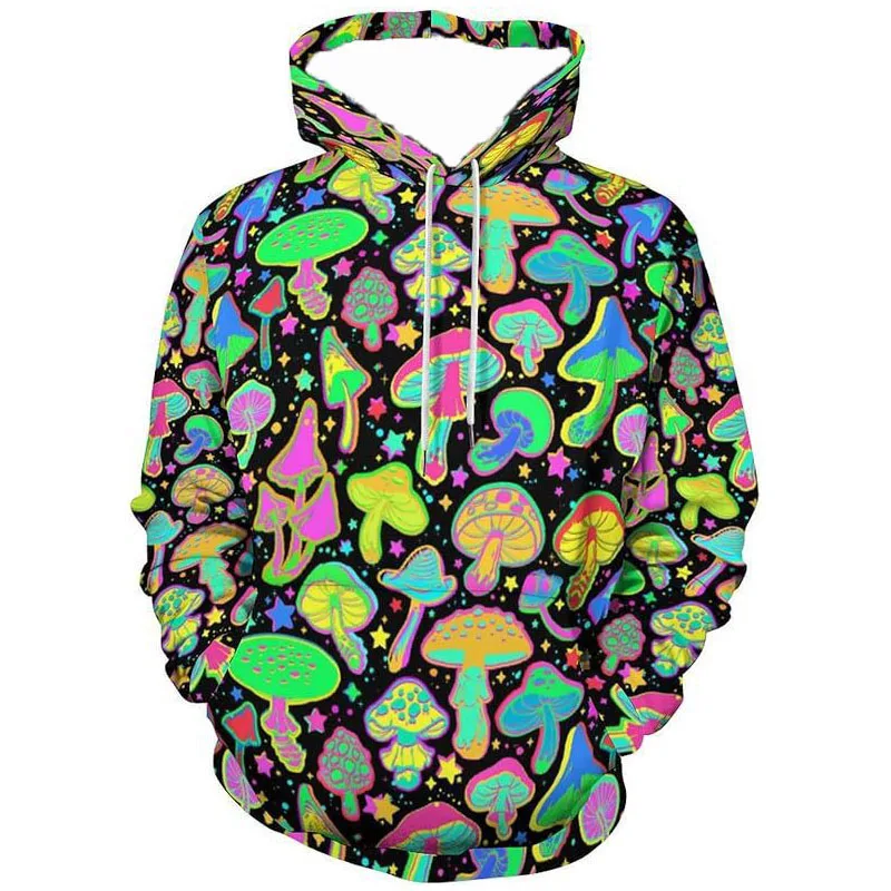 Fashion 80s 90s Style Hoodies Mushroom 3D Print Men Women New Hoody Sweatshirts Pullovers Harajuku Tracksuits Tops Male Clothing