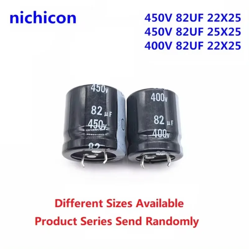 2Pcs/Lot Japan Nichicon 400V82uF 450V82uF 22x25 25x25 Snap-in PSU Amplifier Capacitor