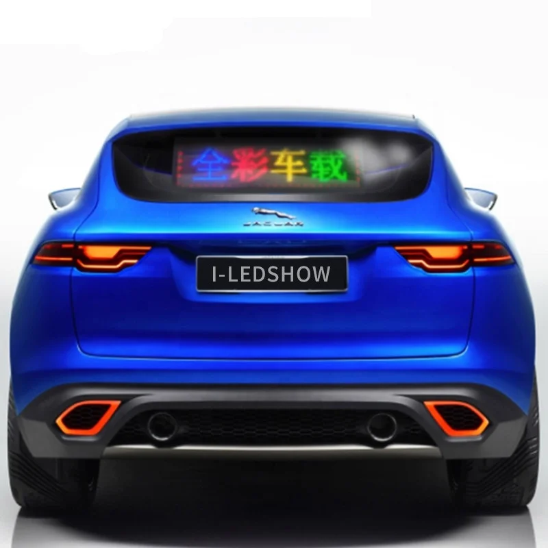 Single Line Full Color Text Vehicle 12V Scrolling Message LED Billboard Advertising LED Display For Car With Window Suction Cups