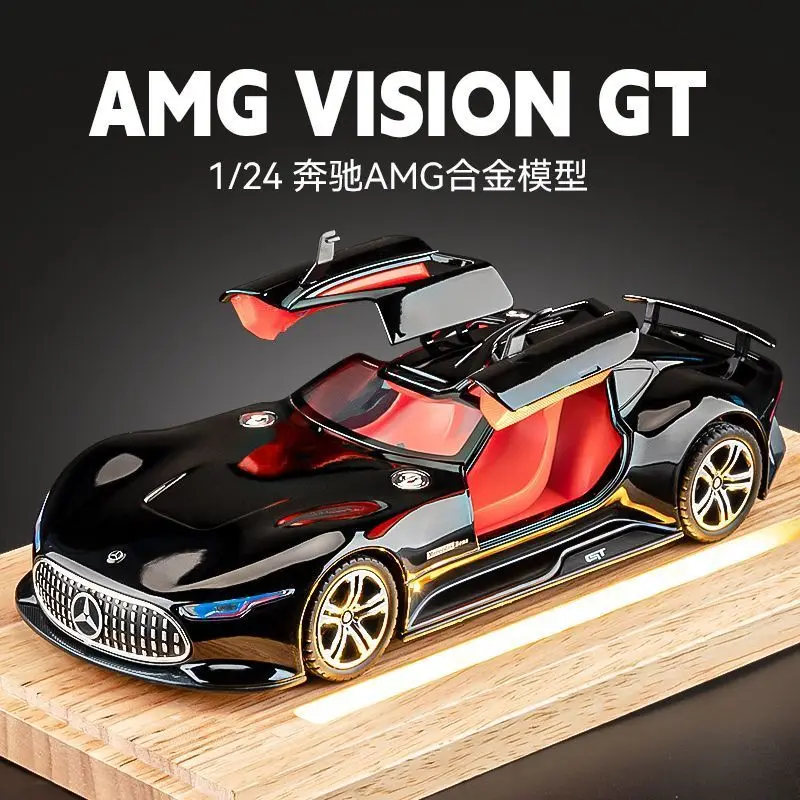 

1:24 Mercedes-AMG Vision GT Diecast Alloy Hypercar Model with Gullwing Doors & Adjustable Rear Wing for Collection Home Decor
