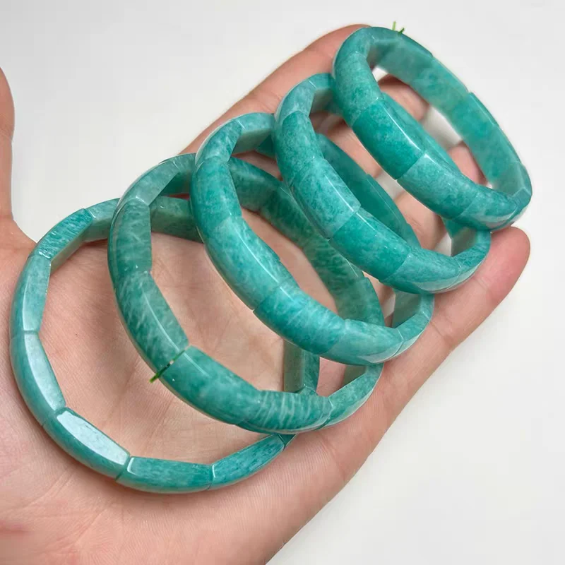Natural Green Amazonite Rectangle Beads Bracelet Mozambique 15x12mm Green Amazonite Rectangle Beads Bracelet Jewelry AAAA