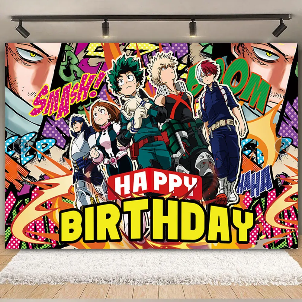 My Hero Academia Birthday Party Decoration Supplies Backdrop Banner balloon Sling Boy Gift Baby Shower Studio Photography Prop