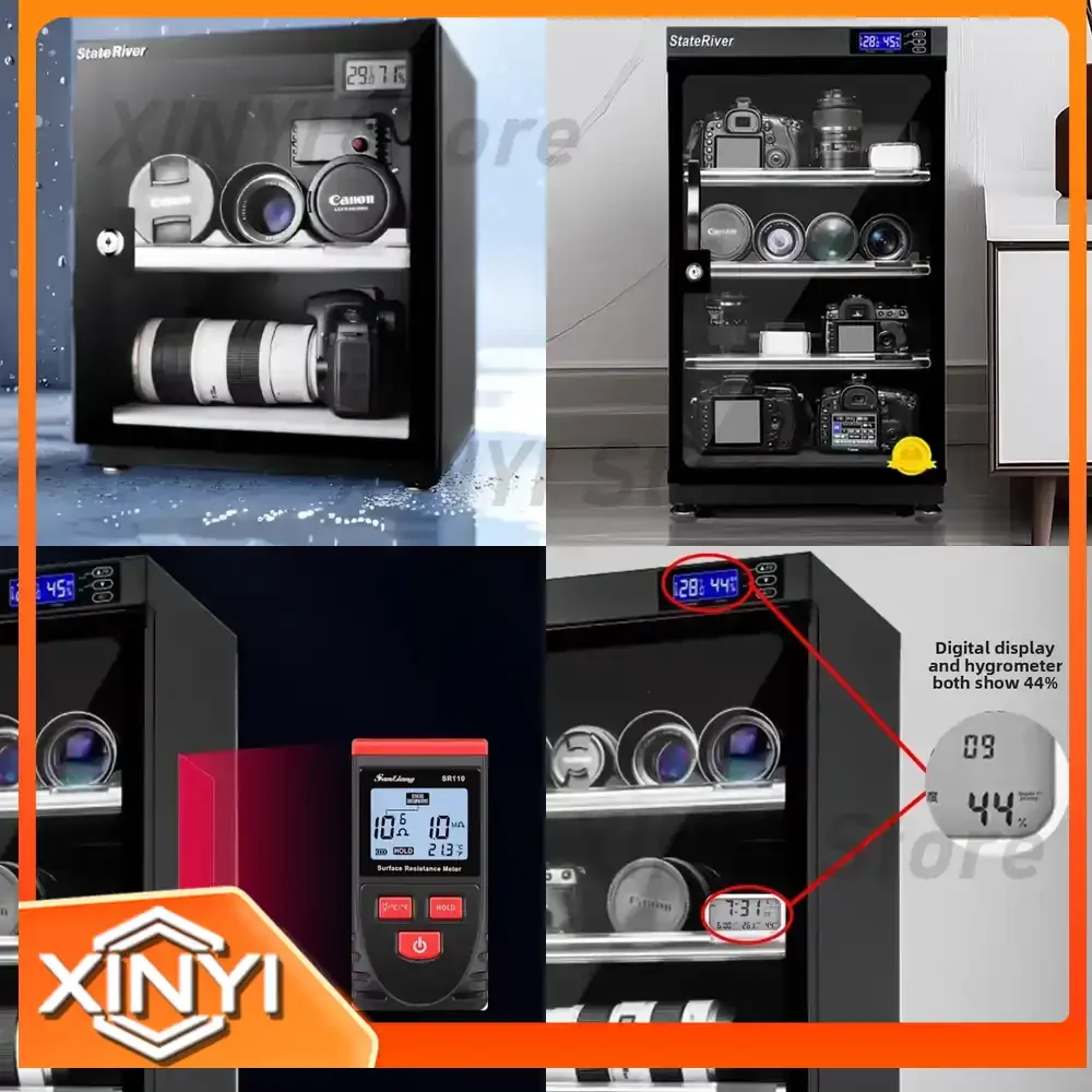 Electronic Dry Cabinet for Camera Lens Dehumidifier Storage Box Silent Anti-Moisture Dry Box for DSLR Home Office Use