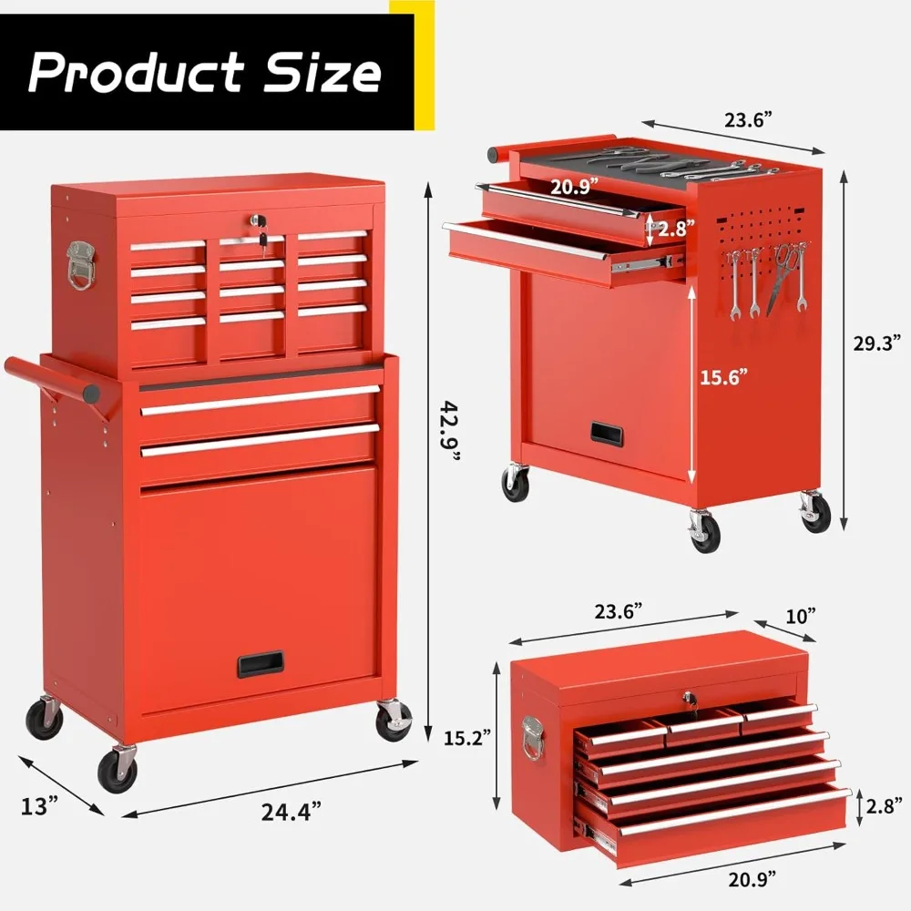 Universal Fit Trail Can Utility Tool Box for 5-Gallon Gas Can Mounts, Red Color, Versatile Storage Solution