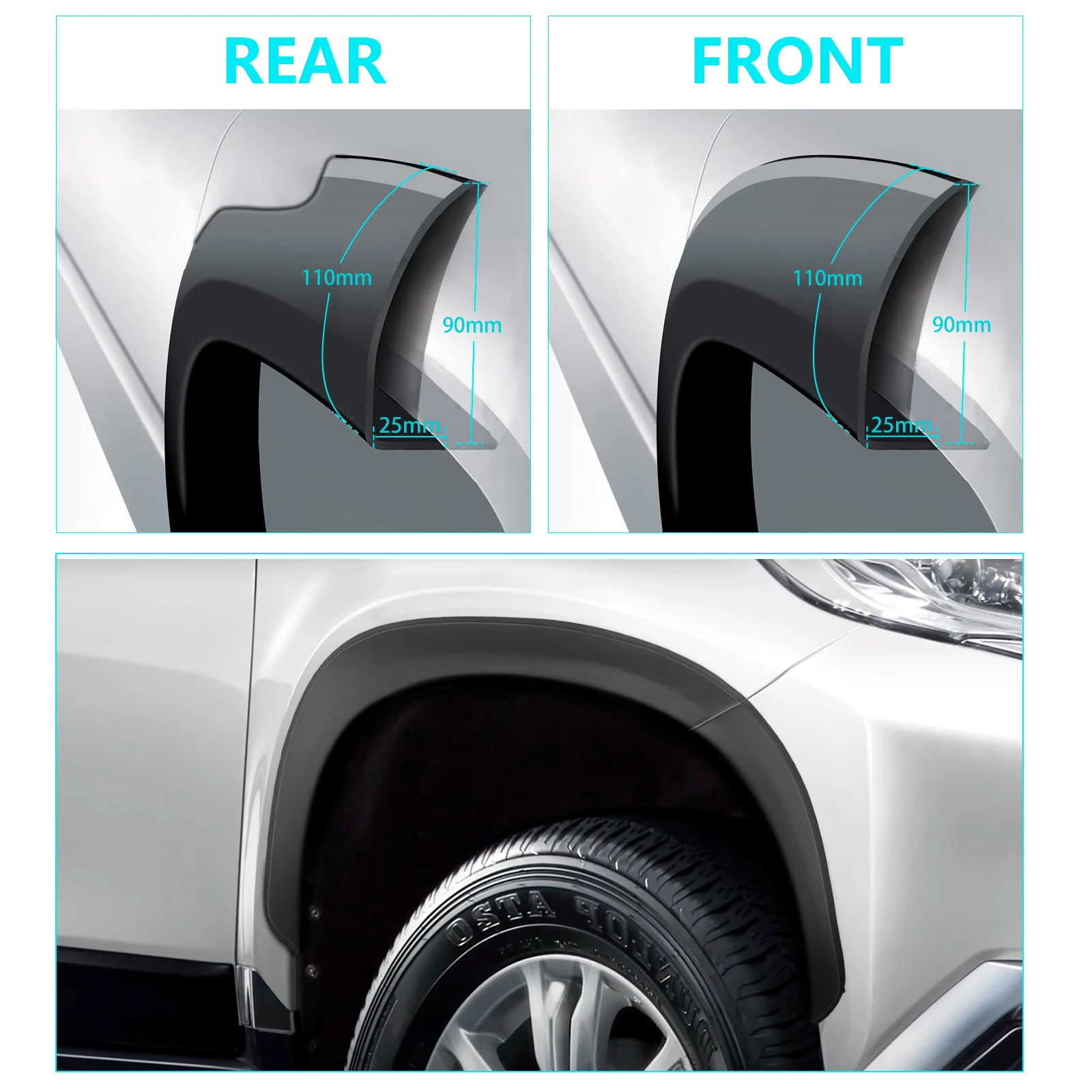 4.3\'\' Fender Flares For Mitsubishi Pajero Sport 2015~2019 Mitsubishi Montero Sport Mudguards Mitsubishi Shogun Sport Wheel Arch