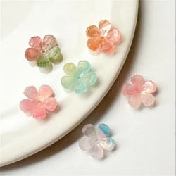 10 Pieces New Acetic Acid 14MM Flower Beads Torus Spacer Beads Cap Charm Connectors Diy Hair Jewelry Making Resin Accessories