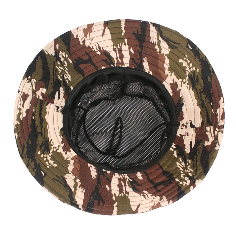 Men Women Summer Foldable Sun Wide Brim Bucket Fisherman Hat Outdoor Sport Climbing Travel Jungle Camouflage Sunscreen Cap W68