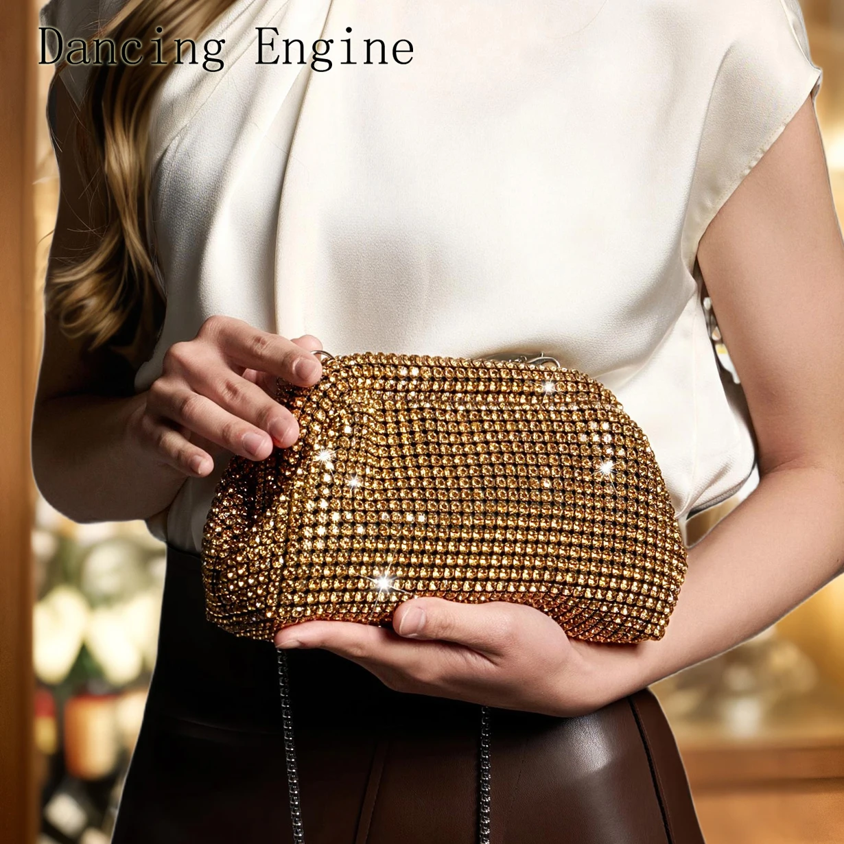 

Luxury Designer Rhinestones Clutch Purse Bag for women handle bag Shoulder Bag Purse evening bag banquet bag