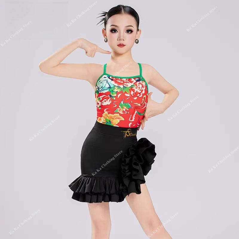 

Tango Salsa Latin Dance Dress Girls Samba Rumba Latin Dance Clothes Girl Performance Costume Competition Ballroom Dress Standard
