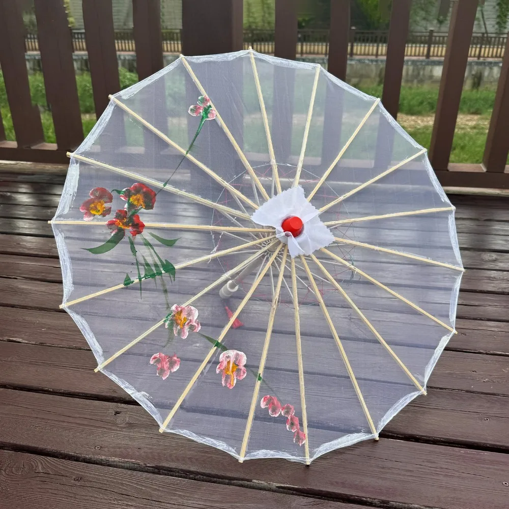 

Chinese Antique Style Oiled Paper Umbrella Silk 10 Colors Decorative Umbrella Dance Performance Umbrella Dance Performance