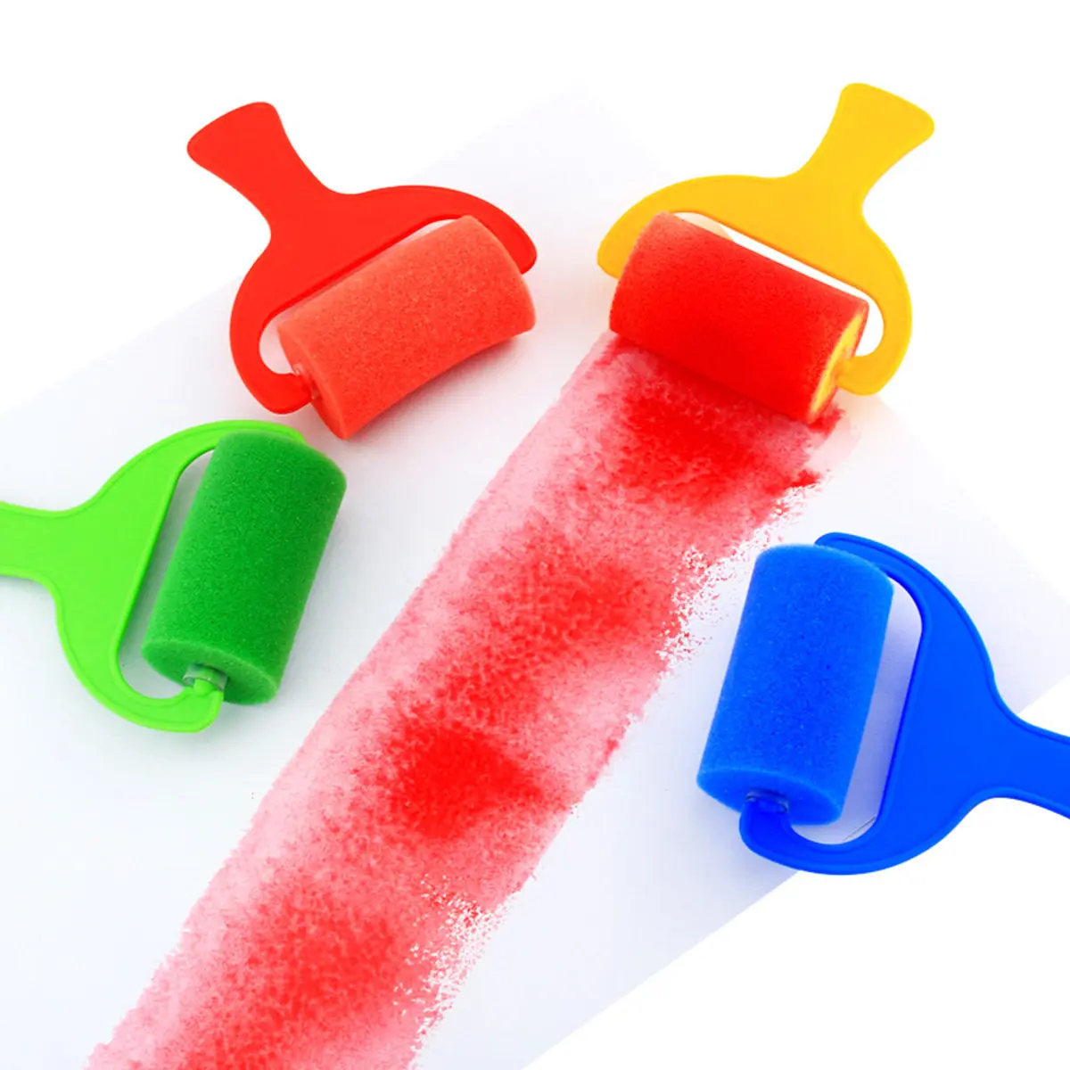 1Set Kids Roller Paint Brush Set Non-Messy Sponge Painting Tools for Children Creative Drawing DIY Art Supplies