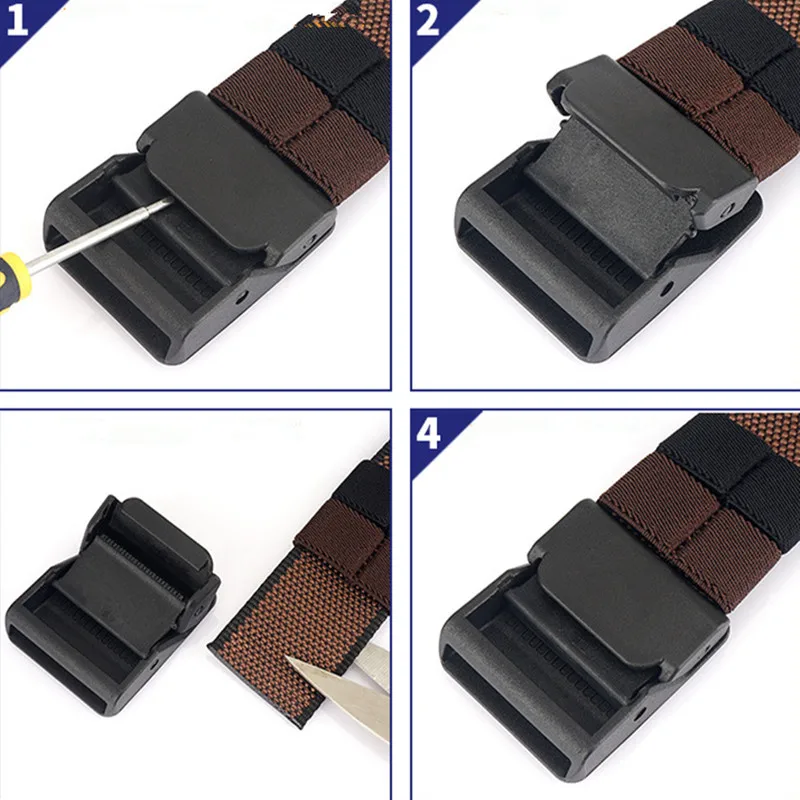 Männer Weibliche Gürtel Militär Nylon Verstellbaren Gürtel Männer Outdoor Reise Taktische Taille Gürtel mit Kunststoff Schnalle für Hosen – Detail 5