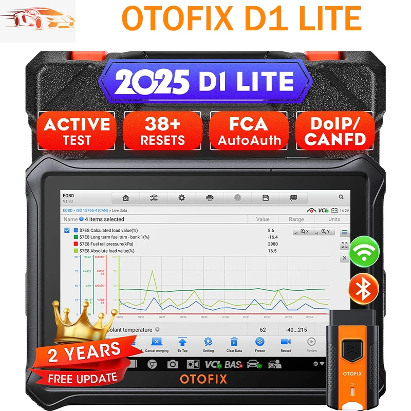 OTOFIX D1 Lite Bidirectional Scan Tool 2 Years Free Update All System Diagnostic Tool CAN FD & DoIP Bluetooth OBD2 Scanner