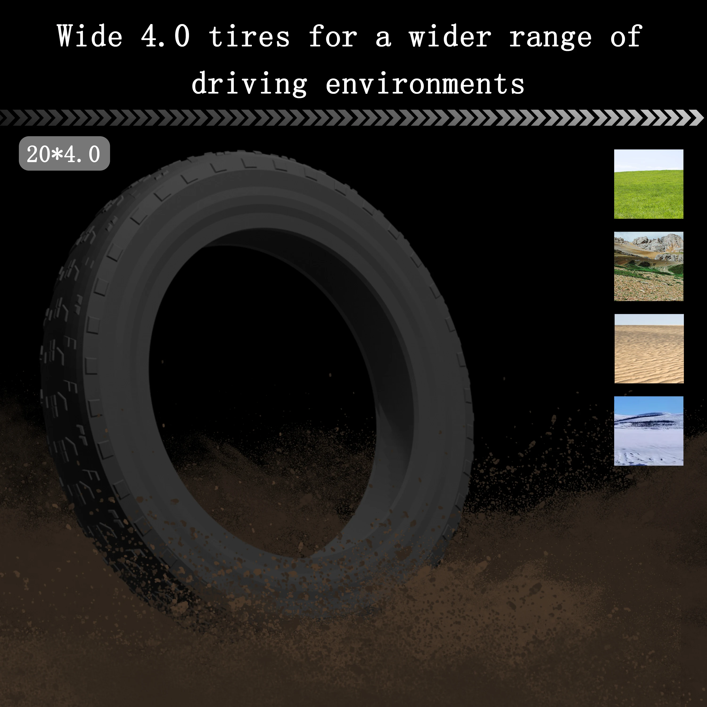 

Electric Bicycles With 26 Inch And 20 Inch Tires, Mountain Bikes With A Tire Width Of 4.0
