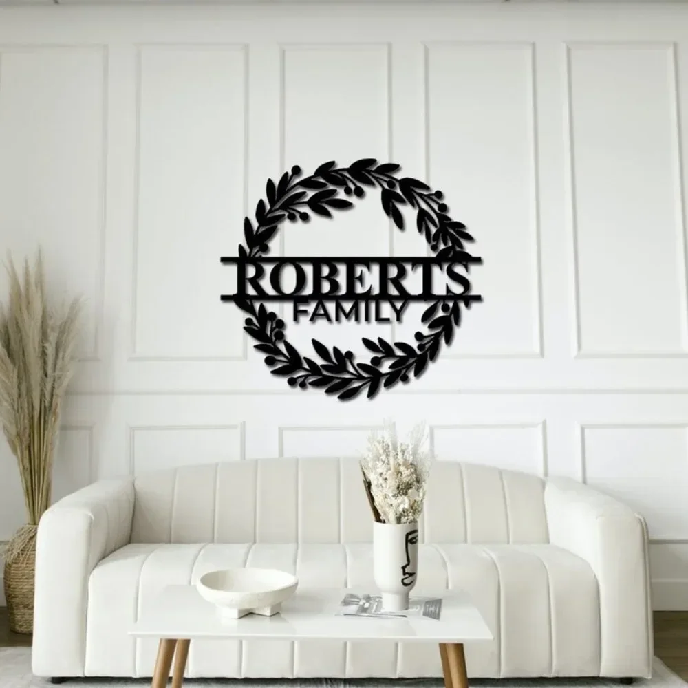 Custom Family Name Sign Last Name Sign for Wall Family Signs Wall Decor Wreath Door Hanger Housewarming Gift Wedding Gift