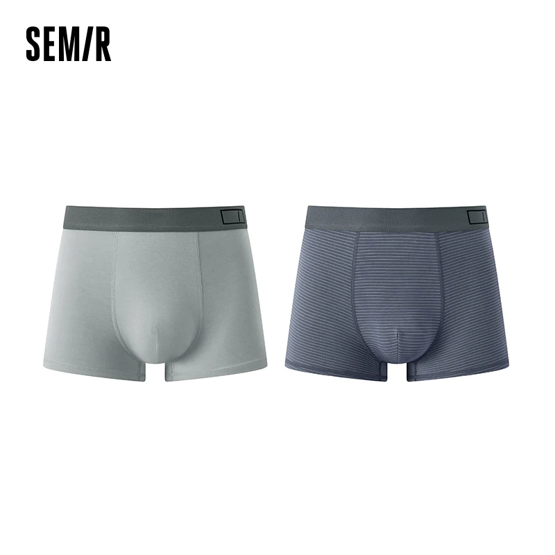 Semir Men Underwear Cotton Breathable Boxers Comfortable Men'S Antibacterial Boxers Soft Skin-Friendly Shorts Spring