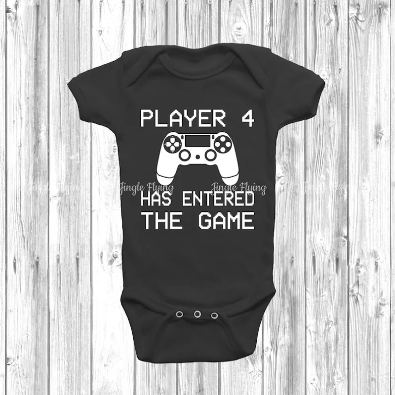 Ps player 4 entra no jogo cresce corpo bebê bodysuit terno colete engraçado controlador de humor geek
